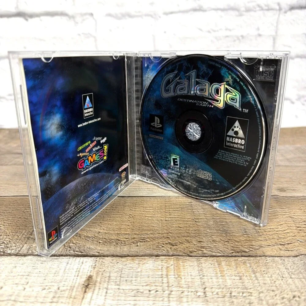 Black Label Galaga Destination Earth Video Game PlayStation 1 w/ Manual Tested